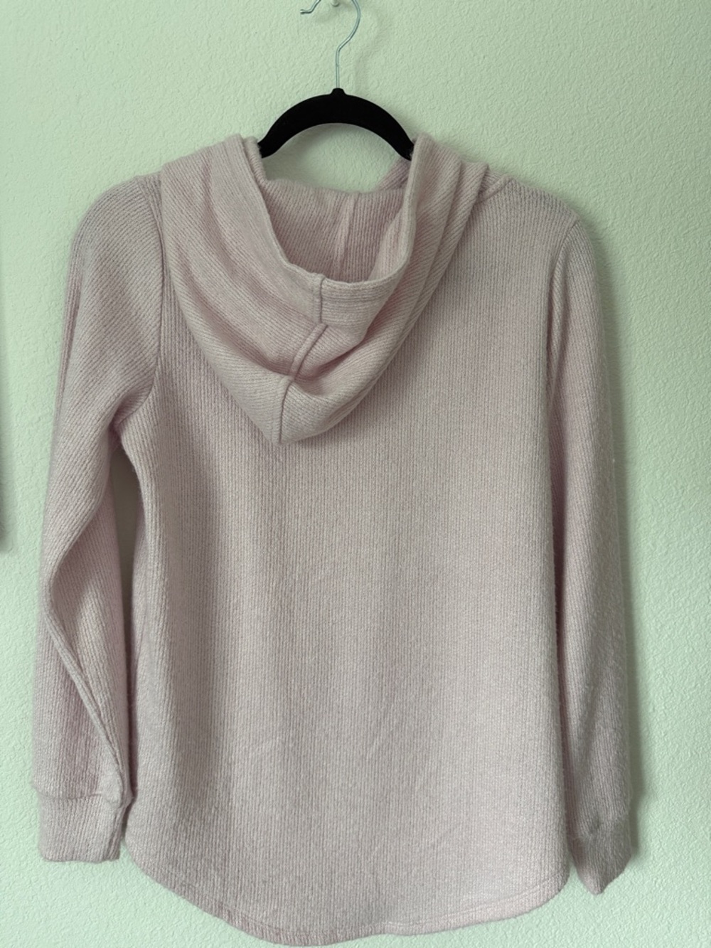 LOFT Soft Light Pink Hoodie Knit Sweater
